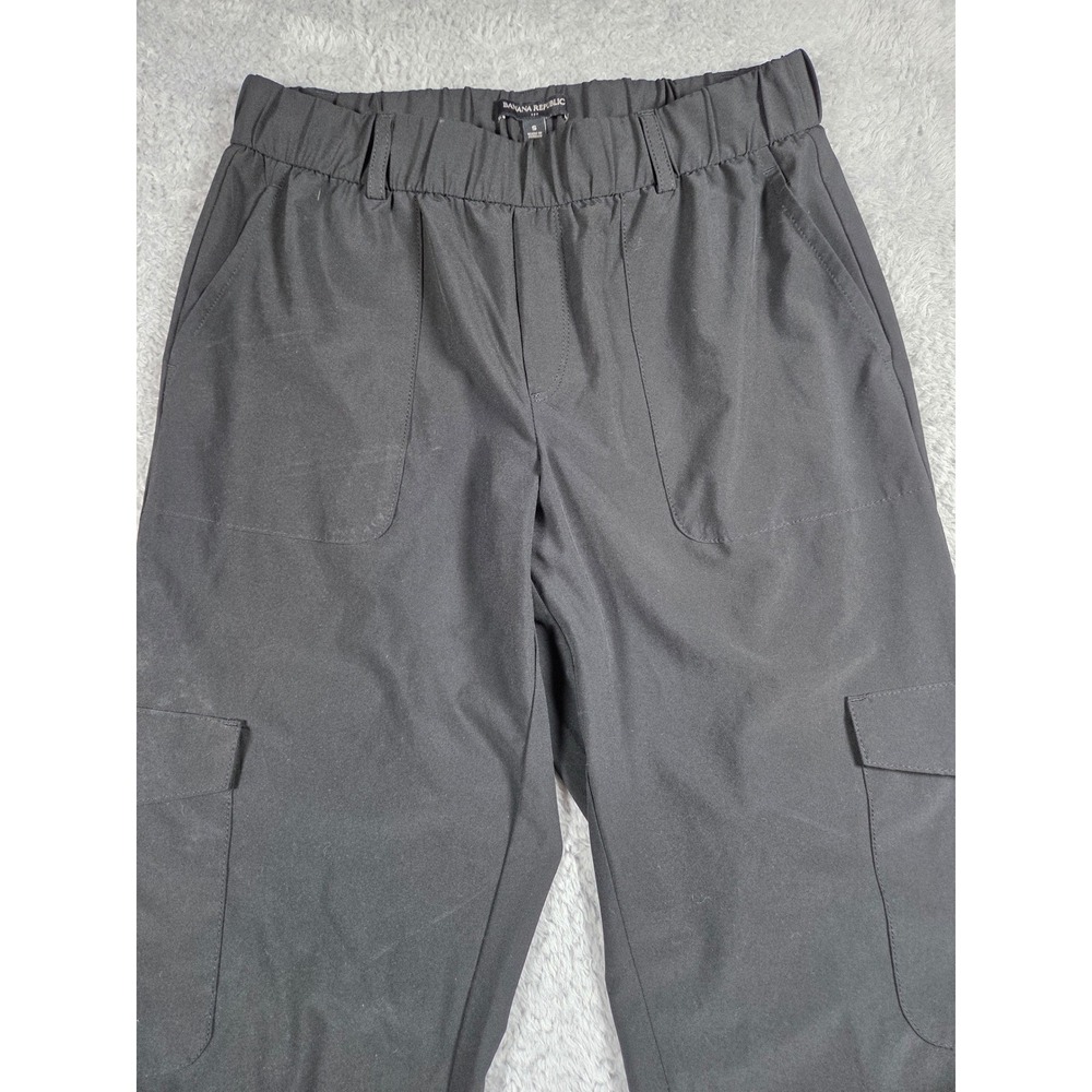 Banana Republic Cargo Jogger Pants S Black Womens Elastic Waist Stretch Utility - Picture 2 of 9